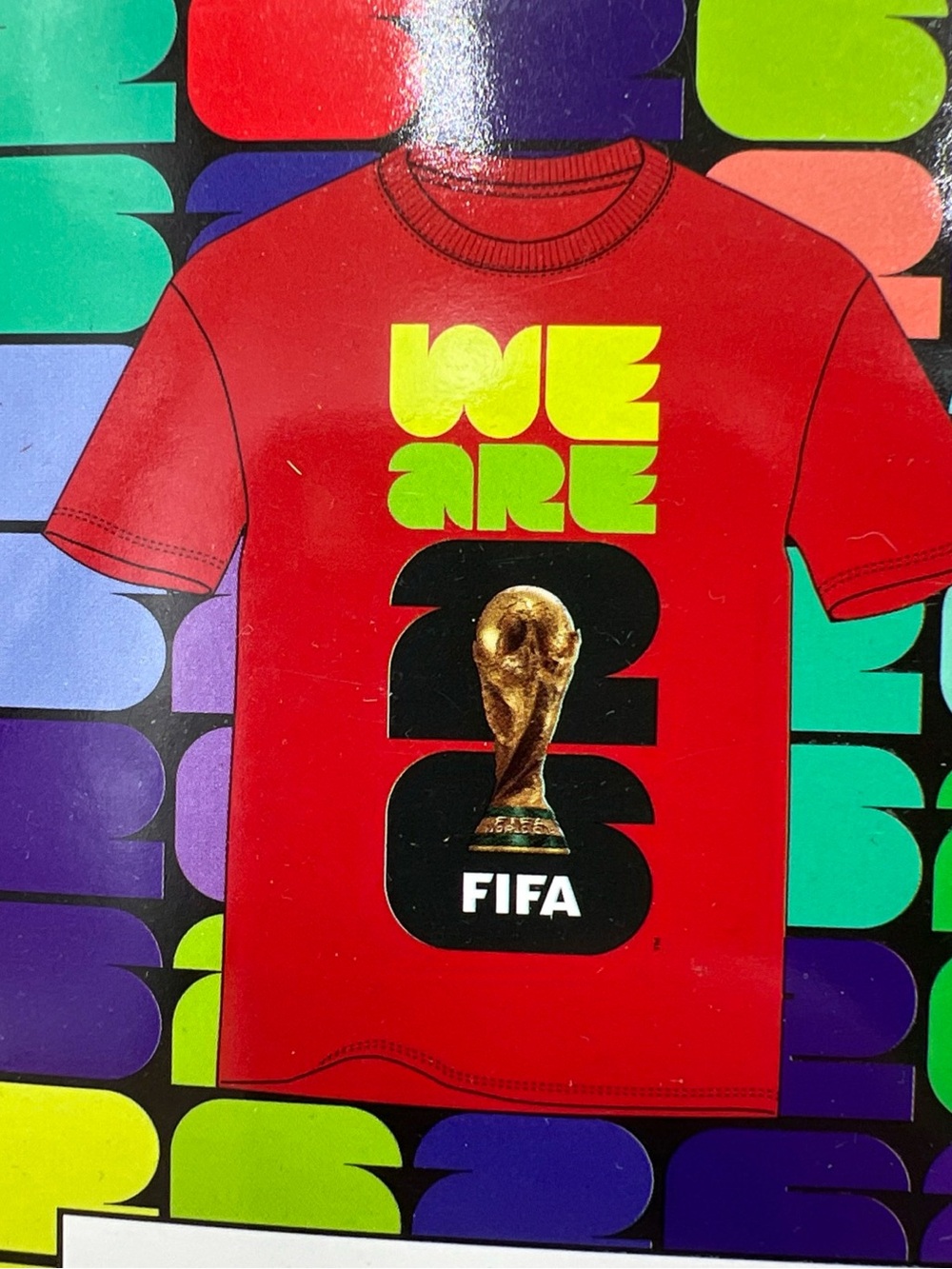 Fifa World Cup 2026 "We Are" SS T-Shirt, 100% Cotton. Trophy, Red. Men's Sz S